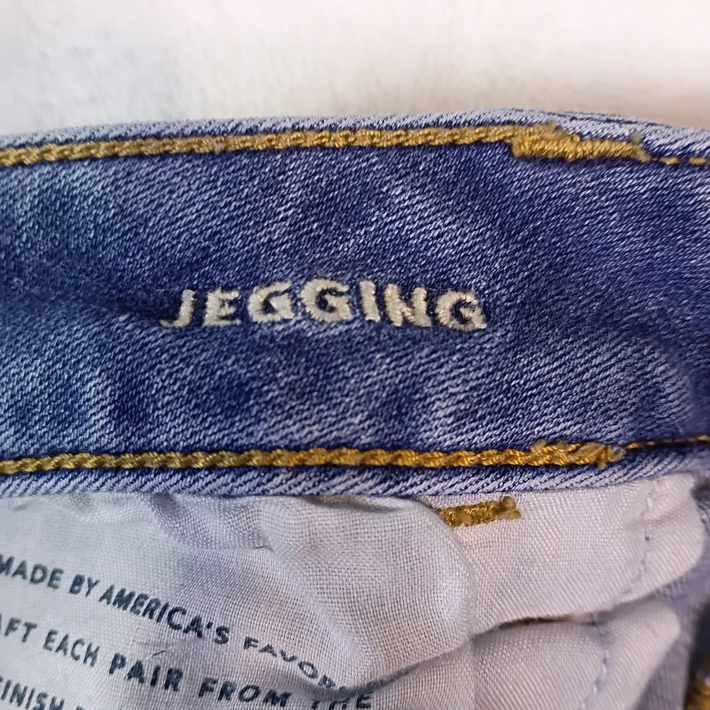 American Eagle Next Level Stretch Distressed Jeggings Blue Womens Size 12 Short - Picture 4 of 13